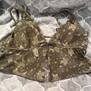 Hot Topic Green Floral Bikini set